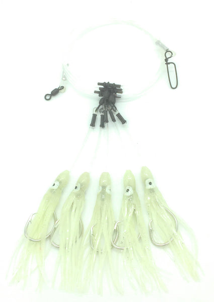 SMM Deep Drop Fishing Rig 300LB 14/0 - 3 Hook Glow Squid – SeaMonkeyMarine