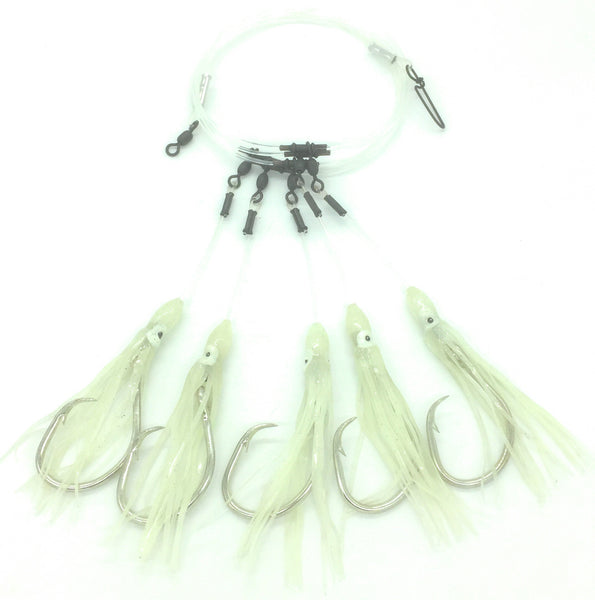 SMM Deep Drop Fishing Rig 300LB 14/0 - 3 Hook Glow Squid – SeaMonkeyMarine